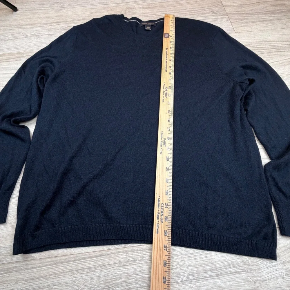 Banana Republic Mens V Neck Sweater Silk Cashmere Navy‎ Blue Size L